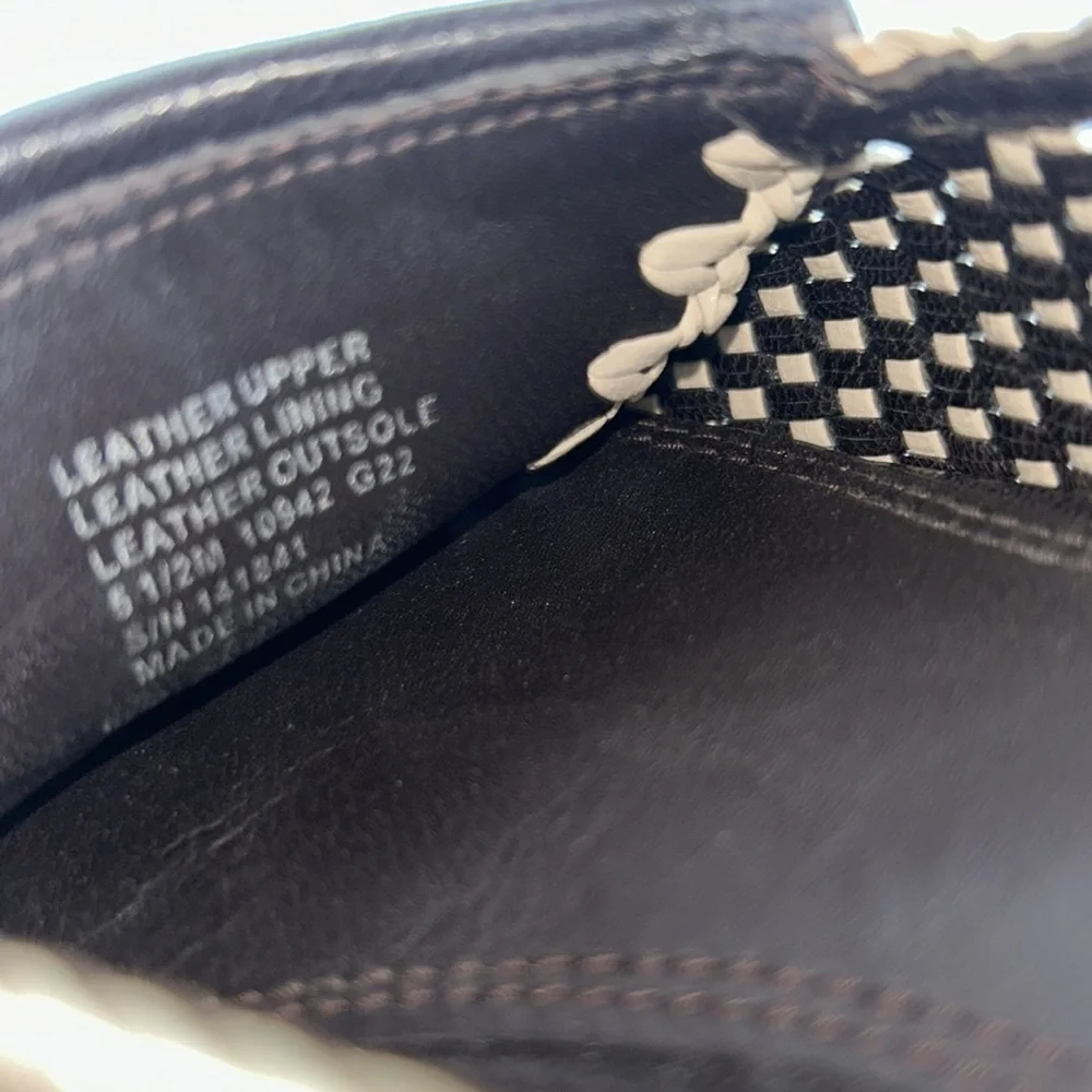 Tory Burch Black and Cream Checkered Flats - Picture 11 of 16